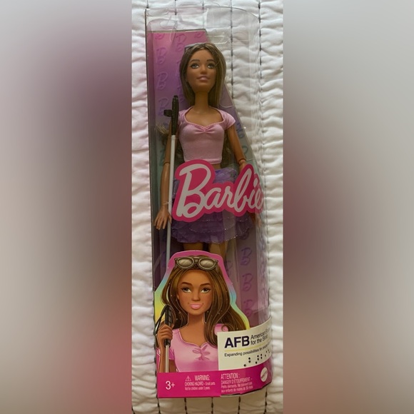 Barbie Other - NIB Barbie Fashionistas Doll #228 Blind Barbie Pastel Outfit Cane Sunglasses